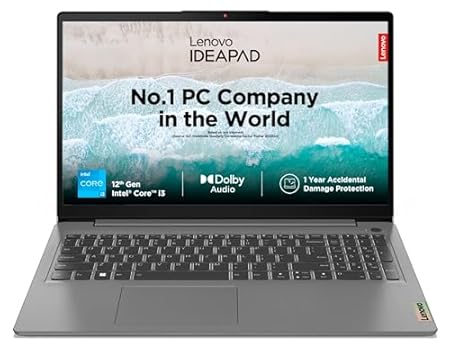 Lenovo IdeaPad 3 12th Gen Intel Core i3-1215U 15.6 Inch (39.65cm) FHD Thin & Light Laptop (8GB/512GB SSD/Windows 11/Office 2021/Backlit KB/1Yr ADP Free/3months Game Pass/Grey/1.63Kg), 82RK017PIN